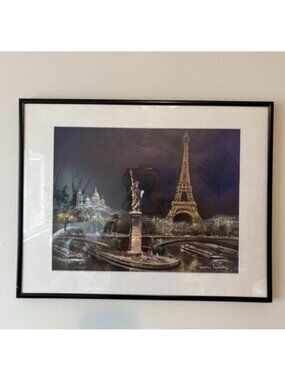 Paris La Liberte Taus La Lumi Print French Artist Maurice Legendre Black Frame